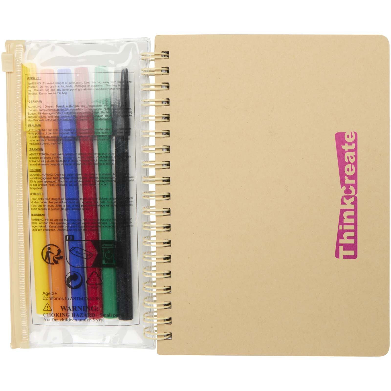 Squiggle B6 hard cover notebook and markers set