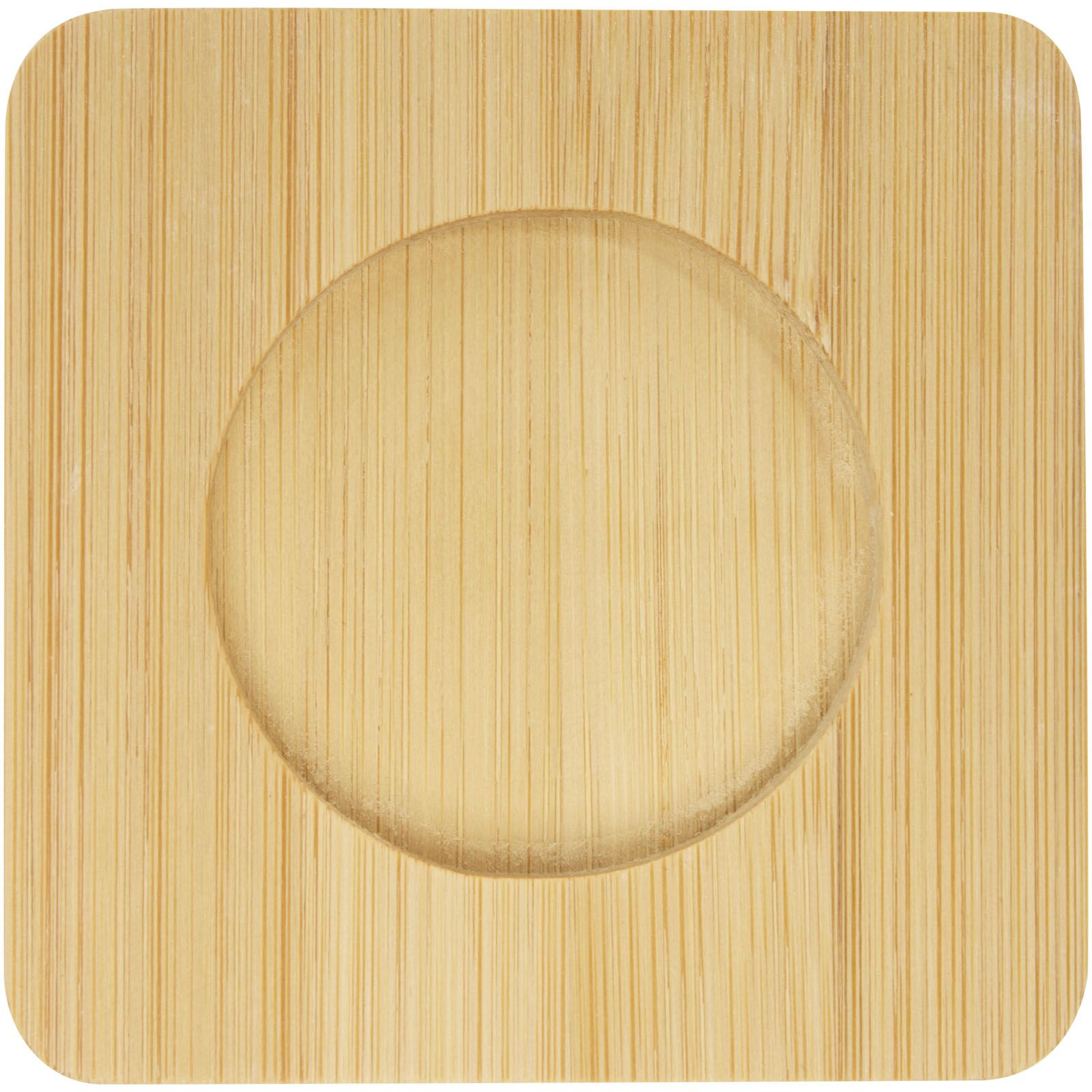 Manti 2-piece 100 ml double-wall glass cup with bamboo coaster 