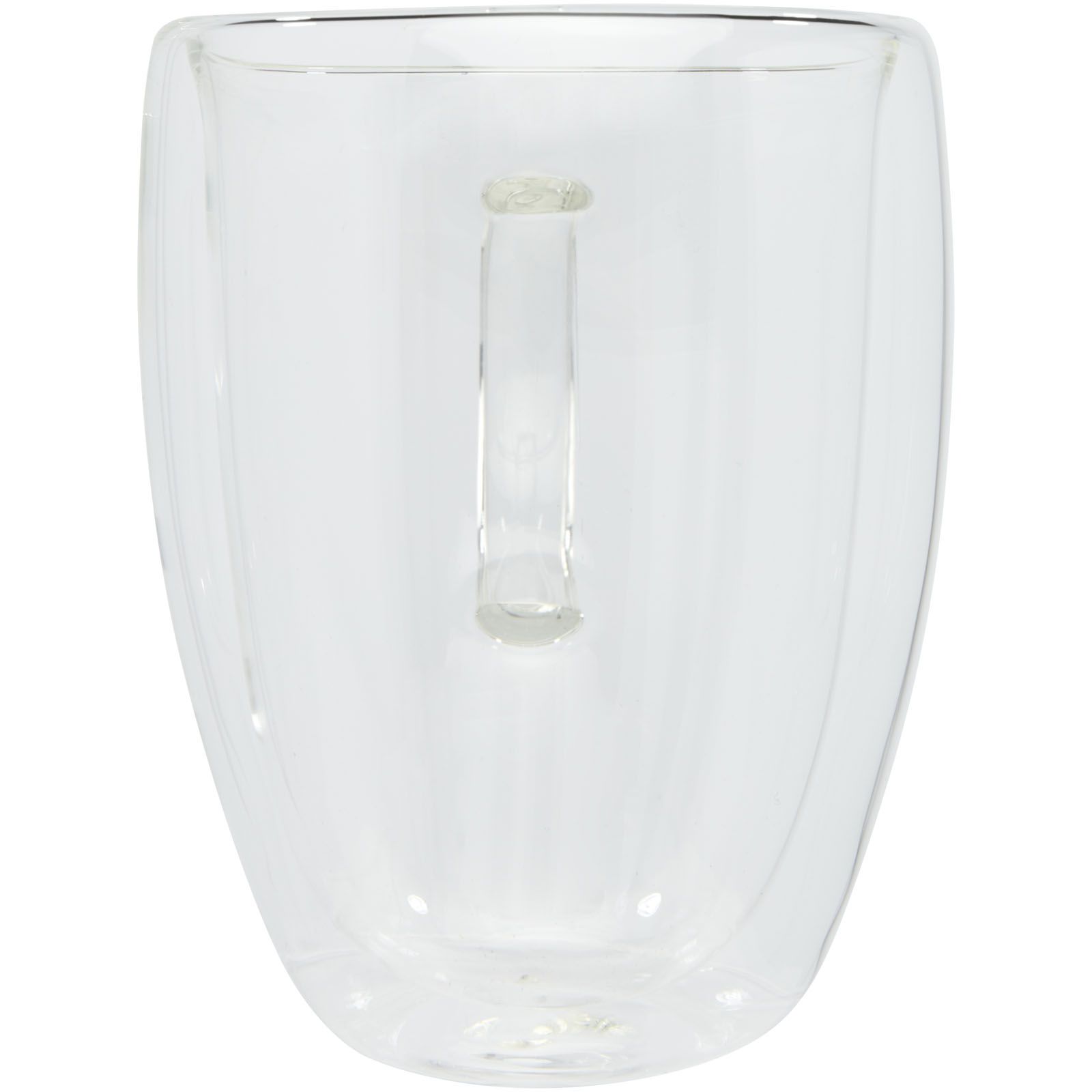 Manti 2-piece 350 ml double-wall glass cup with bamboo coaster 