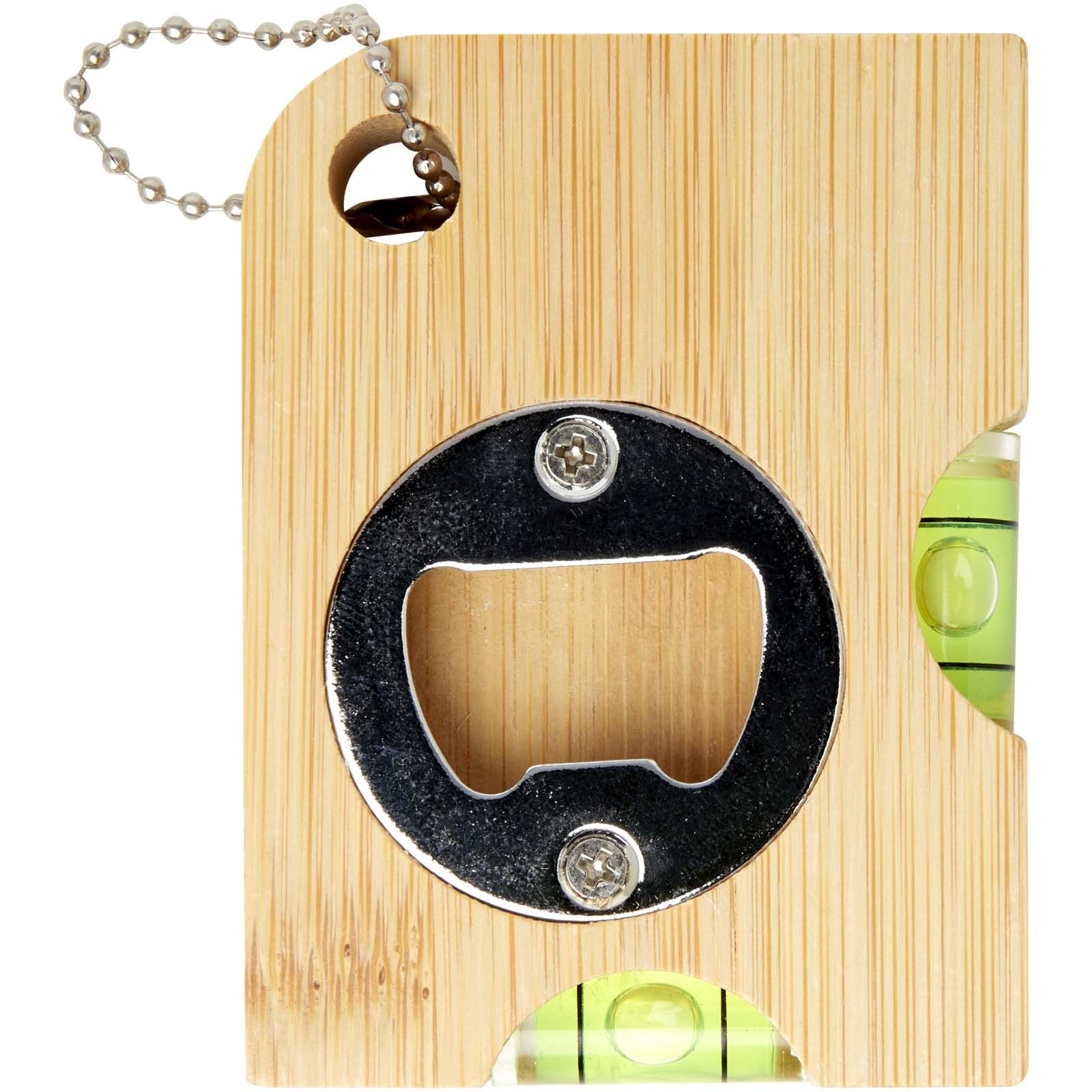Levo bamboo bottle opener with level 