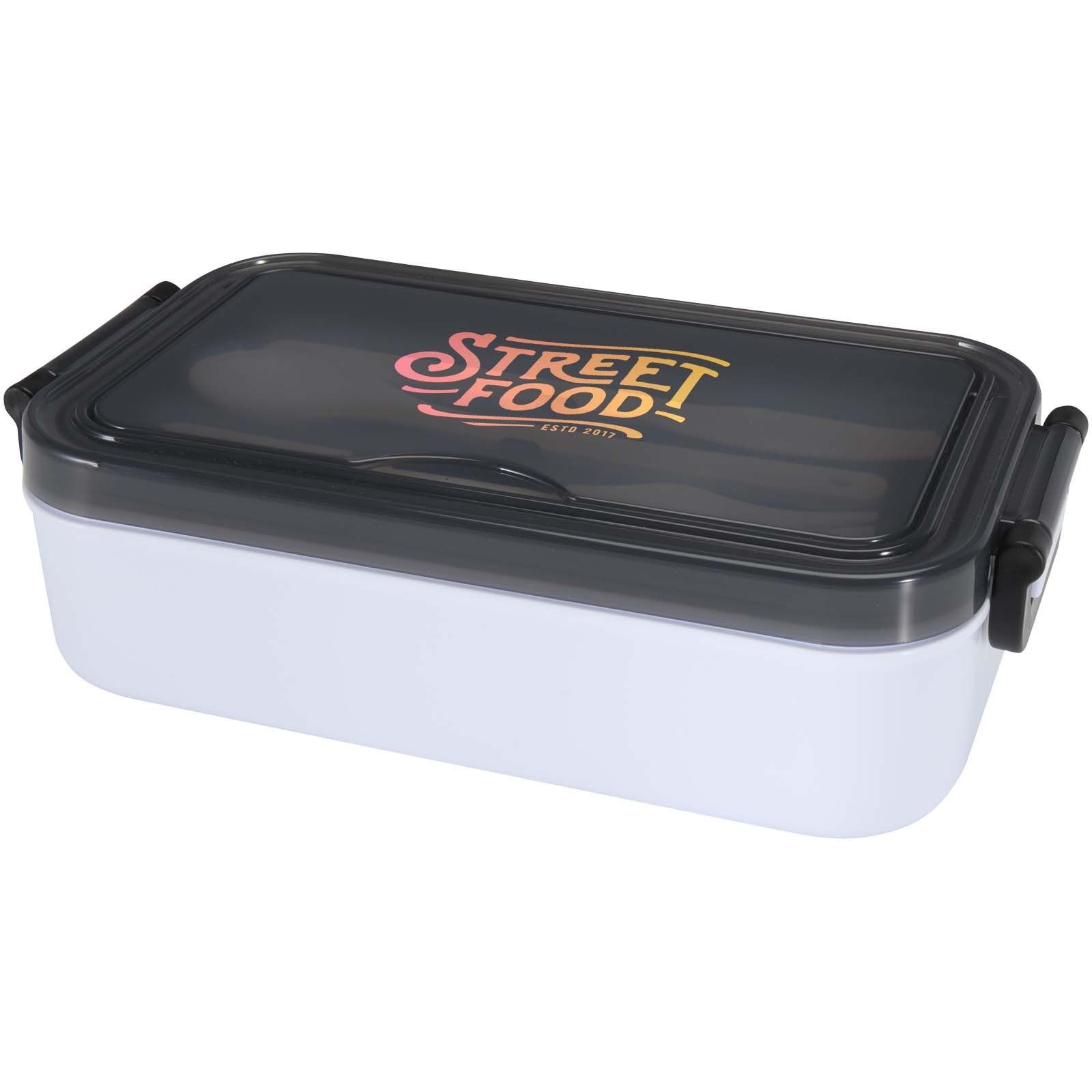 Snappy lunch box and cutlery set