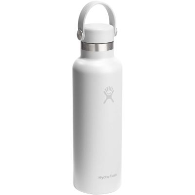 Hydra Flask Standard Mouth 621 ml insulated stainless steel water bottle with straw cap