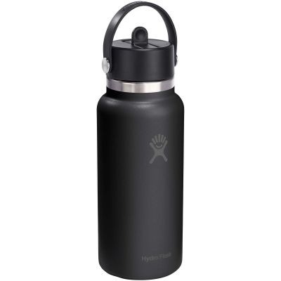 Hydro Flask Wide Mouth 946 ml insulated stainless steel water bottle with straw cap