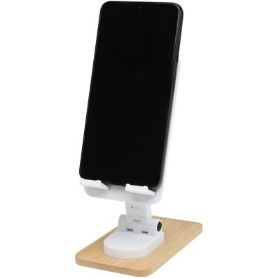 Alfirk recycled plastic foldeable desk phone stand with bamboo details