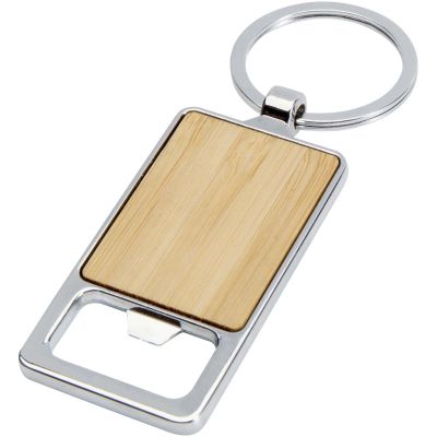 Snapper bamboo keychain with bottle opener