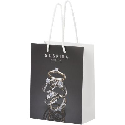 Handmade 170 g/m2 integra paper bag with plastic handles - medium