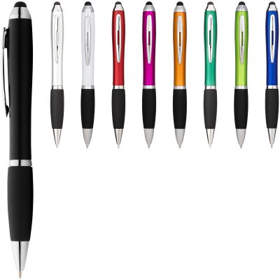 Nash coloured stylus ballpoint pen with black grip