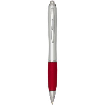 Nash RCS recycled plastic ballpoint pen with silver barrel and coloured grip (black ink)