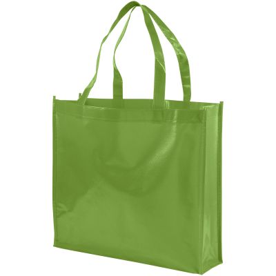 Shiny laminated non-woven shopping tote bag