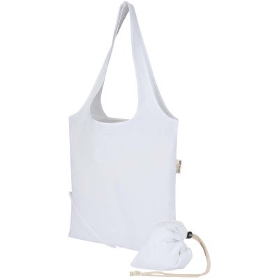 Madras Blend 140 g/m² GRS recycled foldable cotton tote bag 7L