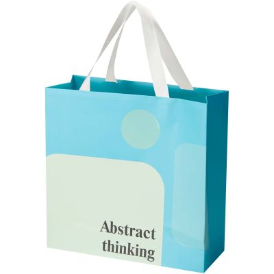 Smartfold 230 g/m2 paper bag with ribbon handles and gloss lamination -  31 x 12 x 31 cm