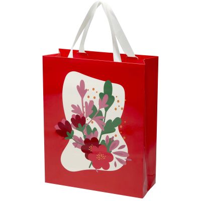 Smartfold 230 g/m2 paper bag with ribbon handles and gloss lamination -  31 x 12 x 39 cm
